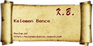 Kelemen Bence névjegykártya